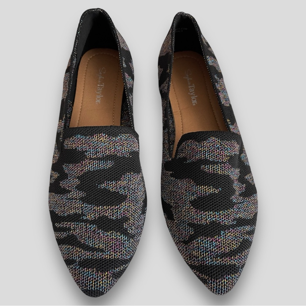 Women’s Sophia Taylor Black Zebra Print Multicolor Flats - Size 7M